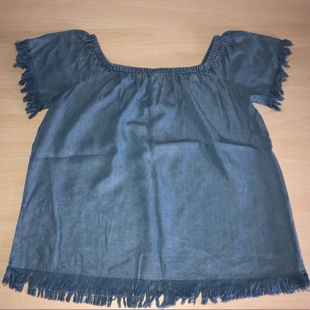 Chambray off the shoulder top